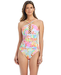 Bleu by Rod Beattie Women's Bandeau Neck One-Piece Swimsuit