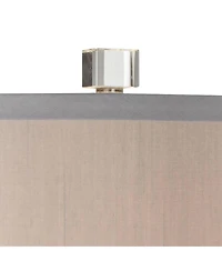 Vienna Full Spectrum Traditional Glam Table Lamp with Usb Charging Port 26.5" High Crystal Column Drum Shade Living Room Bedroom House