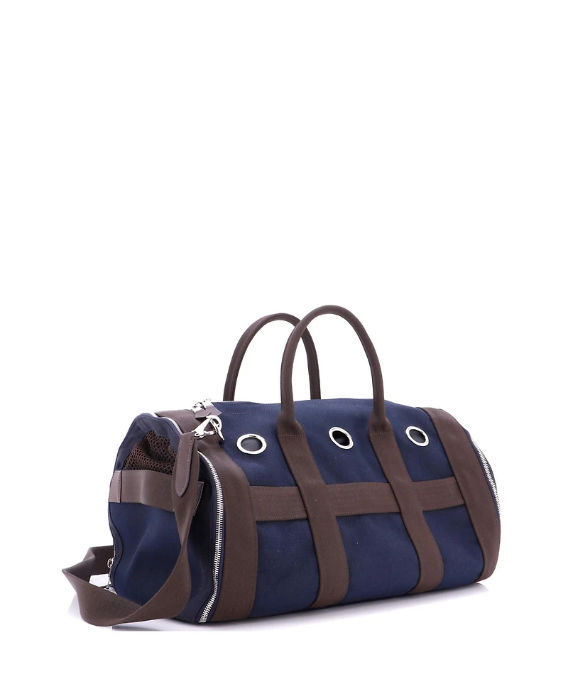 Pre-Owned HERMES Carrying Dog Bag Canvas