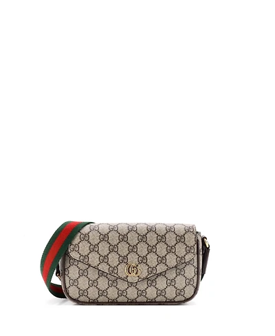 Pre-Owned Gucci Mini Ophidia Envelope Flap Shoulder Bag Gg Coated Canvas