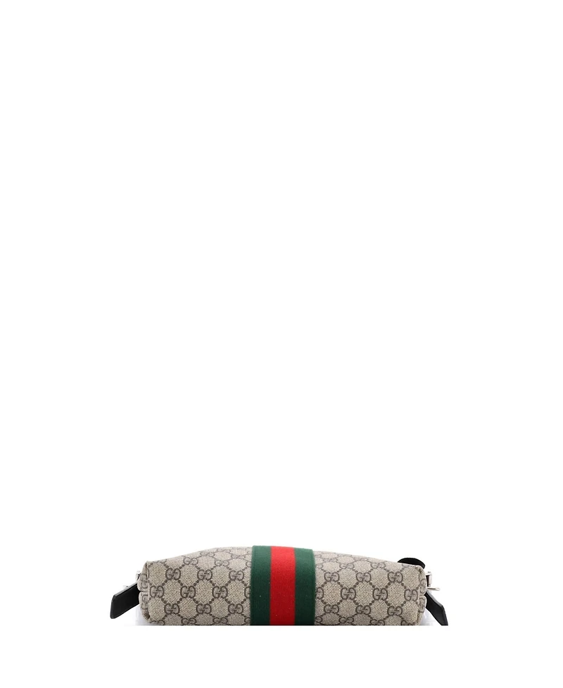 Pre-Owned Gucci Medium Web Messenger Bag Gg Coated Canvas