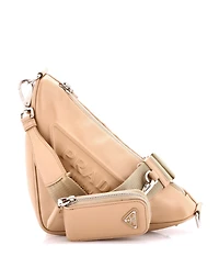 Pre-Owned Prada Small Triangle Logo Zip Crossbody Bag Leather