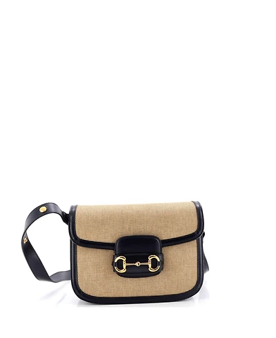 Pre-Owned Gucci Small Horsebit 1955 Shoulder Bag Canvas and Leather