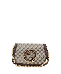 Pre-Owned Gucci Small Blondie Nm Chain Flap Bag Gg Coated Canvas