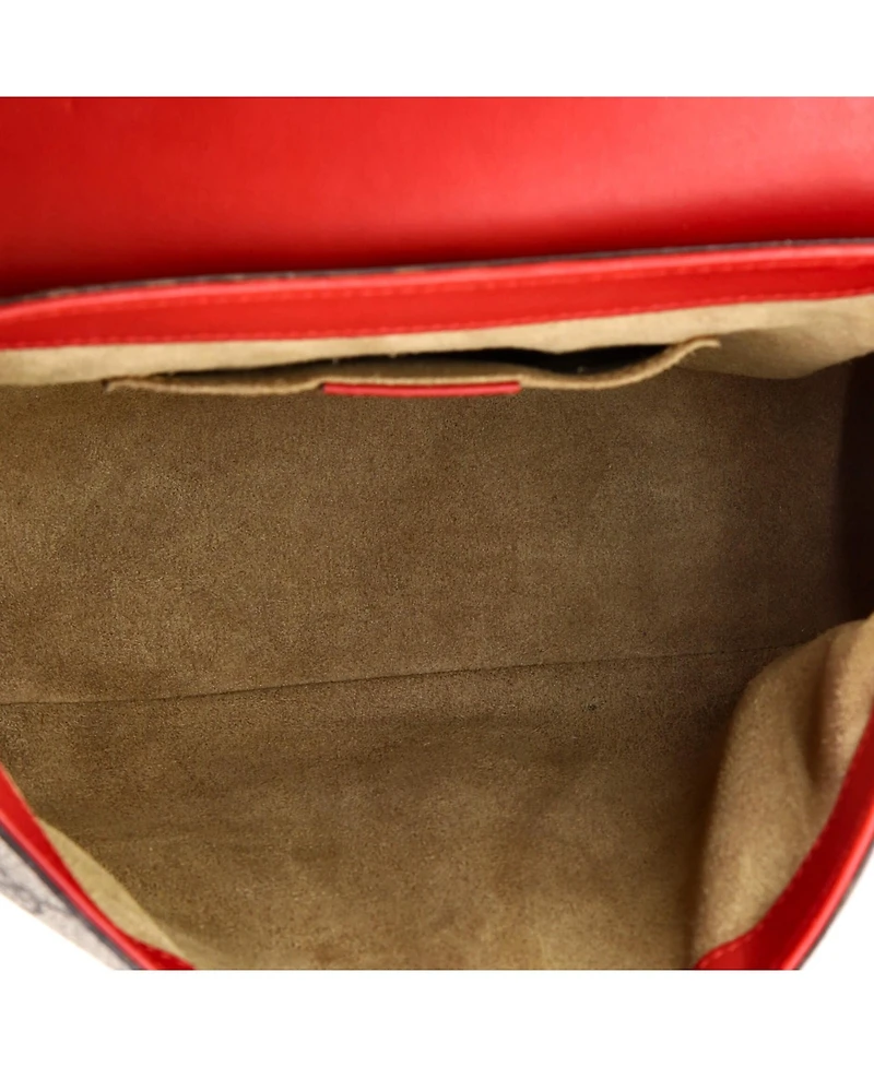 Pre-Owned Gucci Medium Padlock Saddle Shoulder Bag Gg Coated Canvas and Leather