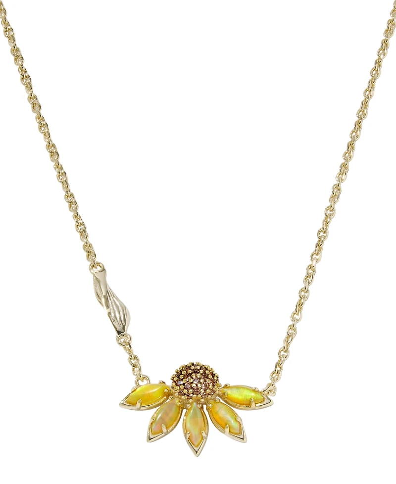 Kendra Scott Anya Cubic Zirconia and Crystal Flower Short Pendant Necklace