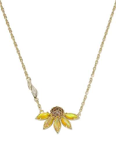 Kendra Scott Anya Cubic Zirconia and Crystal Flower Short Pendant Necklace