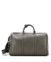 Pre-Owned Gucci Small Duffle Bag Jumbo Gg Embossed Leather