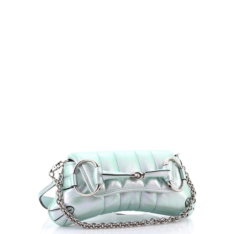 Pre-Owned Gucci Horsebit Chain Shoulder Bag Vertical Quilted Leather
