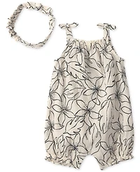 Carter's Baby Girls' Floral Romper & Headwrap