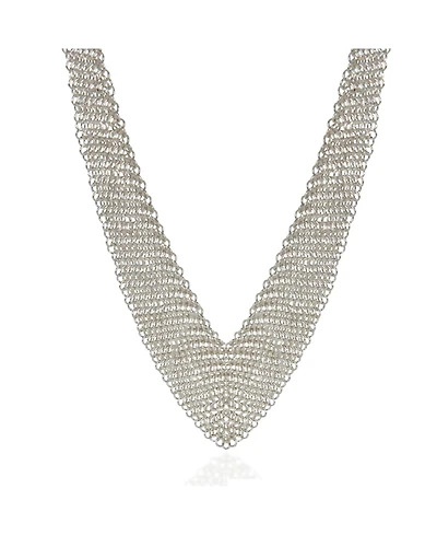 Pre-Owned Tiffany & Co Sterling Silver Elsa Peretti Mesh Bib Necklace