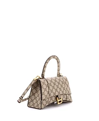 Pre-Owned Gucci Small x Balenciaga The Hacker Project Hourglass Top Handle Bag Gg Coated Canvas