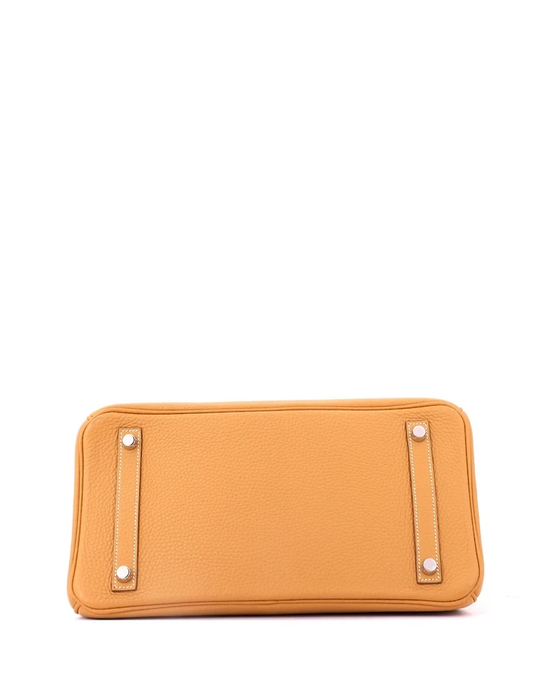 Pre-Owned HERMES Birkin 30 Handbag Brown Clemence with Palladium Hardware