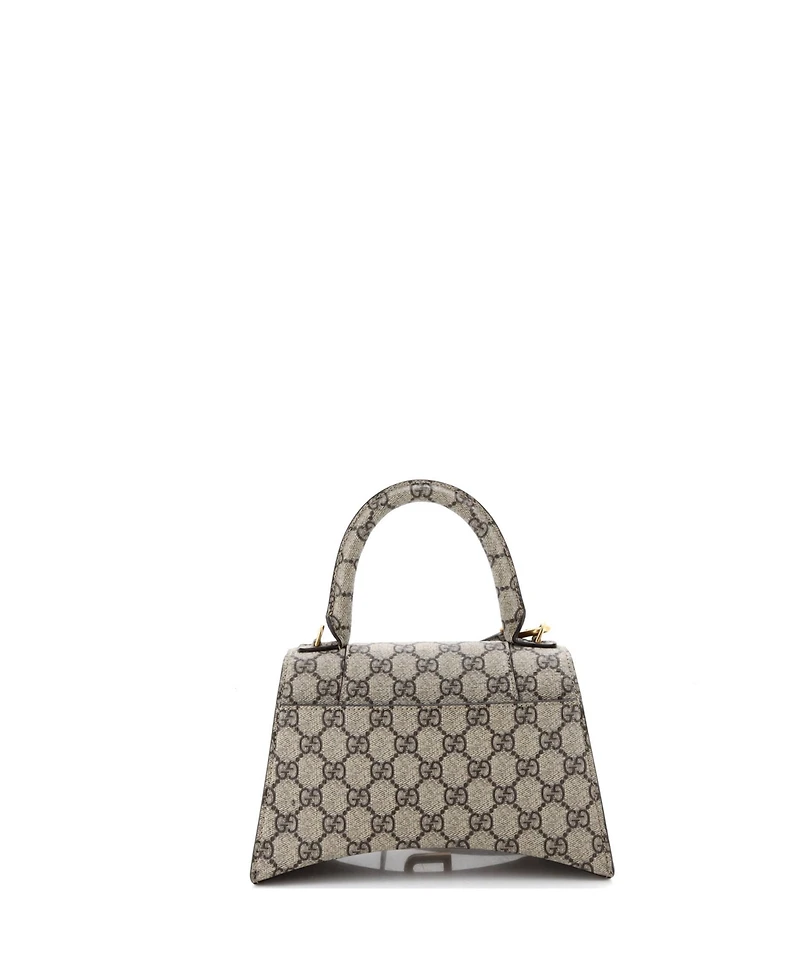 Pre-Owned Gucci Small x Balenciaga The Hacker Project Hourglass Top Handle Bag Gg Coated Canvas