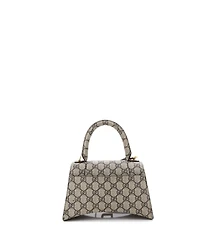Pre-Owned Gucci Small x Balenciaga The Hacker Project Hourglass Top Handle Bag Gg Coated Canvas