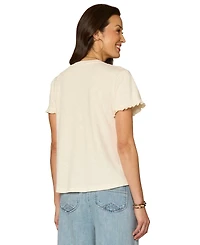 Democracy Women's Cotton Crewneck Top