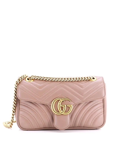 Pre-Owned Gucci Medium Gg Marmont Flap Bag Matelasse Leather