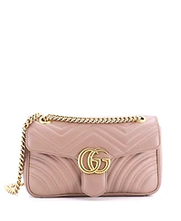 Pre-Owned Gucci Medium Gg Marmont Flap Bag Matelasse Leather