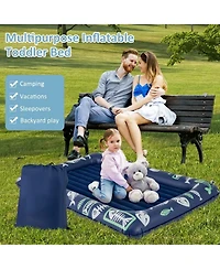 Gouun Toddler Inflatable Travel Bed with Electric Pump and Raised Bed Rails