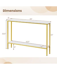 Gouun 44 in Ultra-Slim Console Table with Lower Shelf and Anti-Tipping Kits