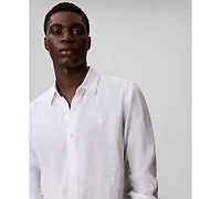 Calvin Klein Men's Solid Linen-Blend Shirt