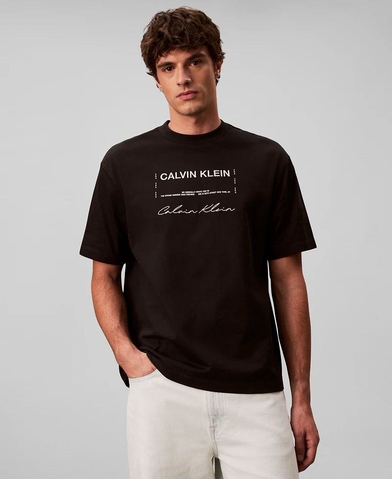 Calvin Klein Men's Invitation Logo Crewneck T-Shirt
