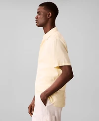 Calvin Klein Men's Linen-Blend Classic Button-Down Shirt