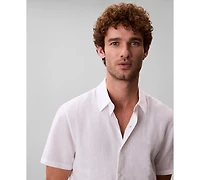 Calvin Klein Men's Linen-Blend Classic Button-Down Shirt