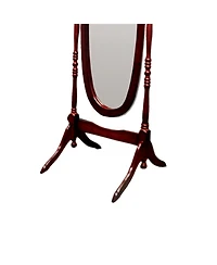 Busdays 59.25" Tall Standing Wooden Floor Mirror, Oval Shape