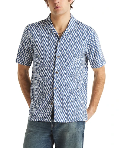 Nautica Men's Short-Sleeve Jacquard Print Shirt