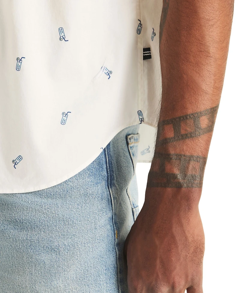 Nautica Men's Short-Sleeve Oxford Print Shirt