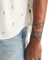Nautica Men's Short-Sleeve Oxford Print Shirt