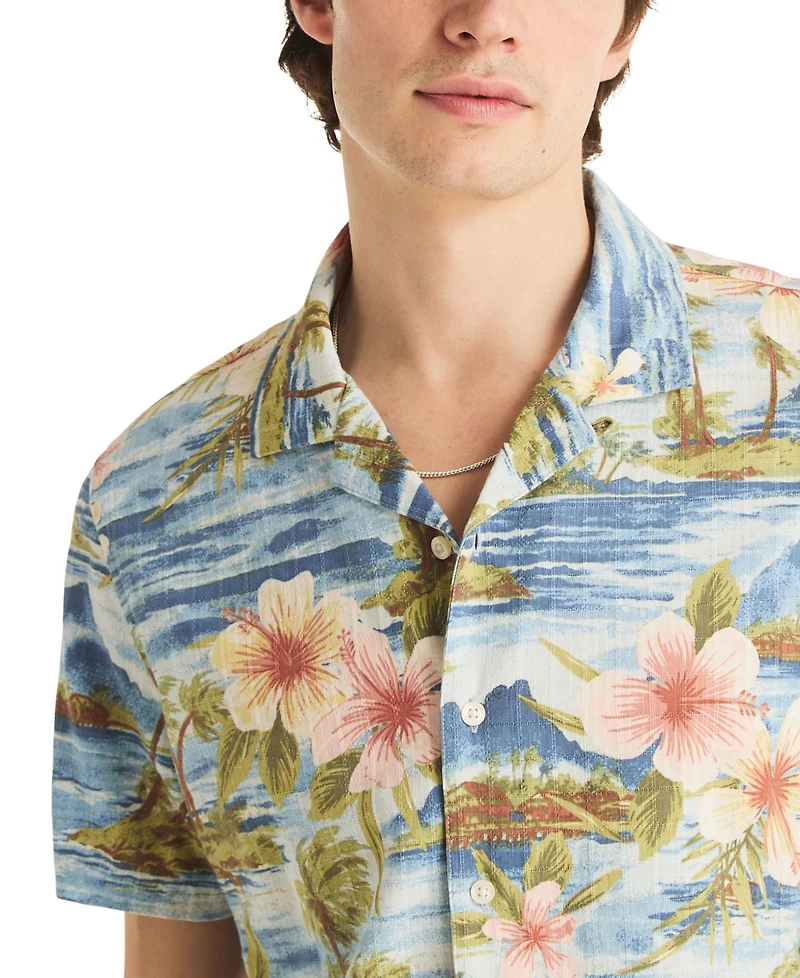 Nautica Men's Short-Sleeve Camp Collar Shirt