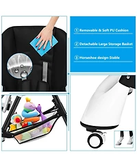 Sugift A Shaped Baby High Chair with Lockable Wheels