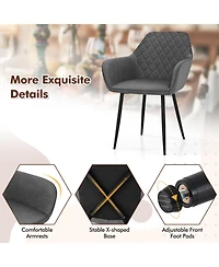 Sugift Leisure Dining Chairs Set of Two with Curved Backrest