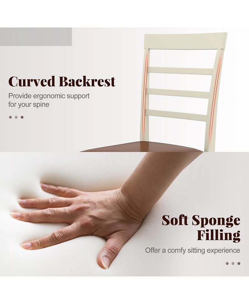 Sugift Pu Leather Wooden Dining Chairs Set of Two