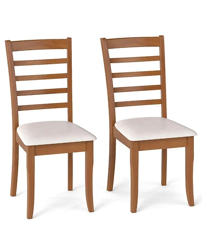 Sugift Modern Upholstered Wooden Dining Chairs Set of Two