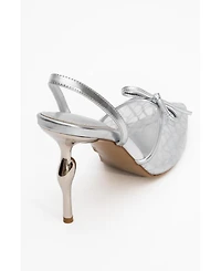 Prologue Shoes Women's Peony Mesh Bow Pointed Toe Pump