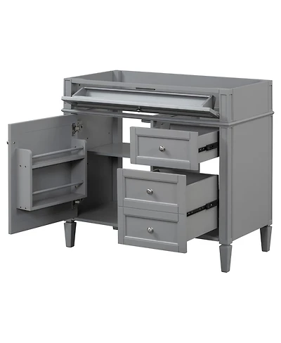 Sillysis 36 Inch Modern Bathroom Vanity without Top Sink, Soft Close Drawers and Adjustable Shelf for Small Spaces