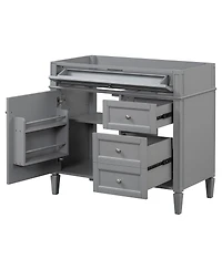 Sillysis 36 Inch Modern Bathroom Vanity without Top Sink, Soft Close Drawers and Adjustable Shelf for Small Spaces
