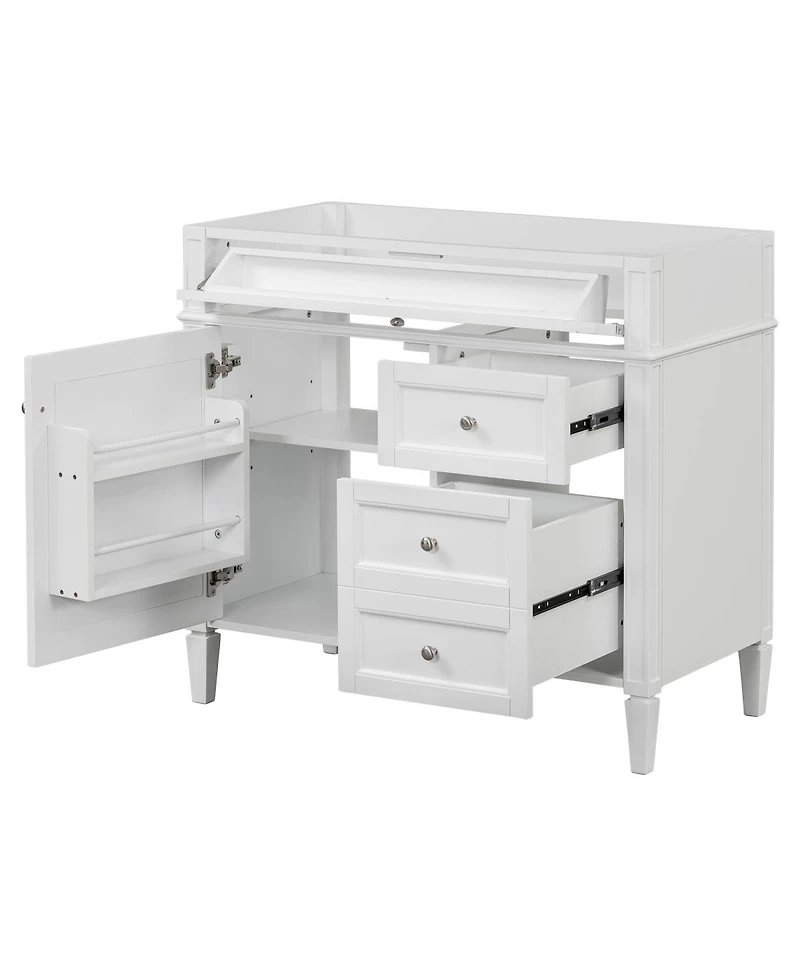 Sillysis 36 Inch Modern Bathroom Vanity without Top Sink, Soft Close Drawers and Adjustable Shelf for Small Spaces