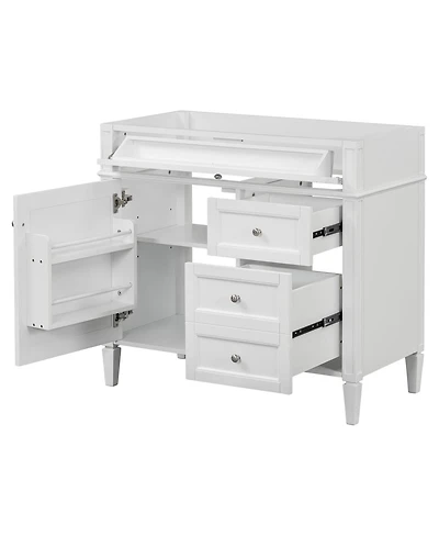 Sillysis 36 Inch Modern Bathroom Vanity without Top Sink, Soft Close Drawers and Adjustable Shelf for Small Spaces