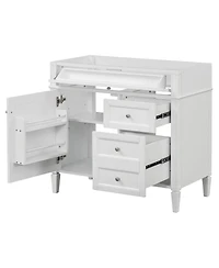Sillysis 36 Inch Modern Bathroom Vanity without Top Sink, Soft Close Drawers and Adjustable Shelf for Small Spaces