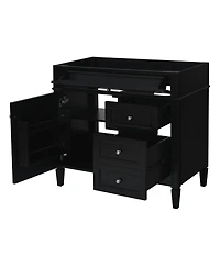 Sillysis 36 Inch Modern Bathroom Vanity without Top Sink, Soft Close Drawers and Adjustable Shelf for Small Spaces
