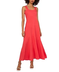 Vince Camuto Women's Challis Square-Neck Smocked-Back Sleeveless Maxi Dress