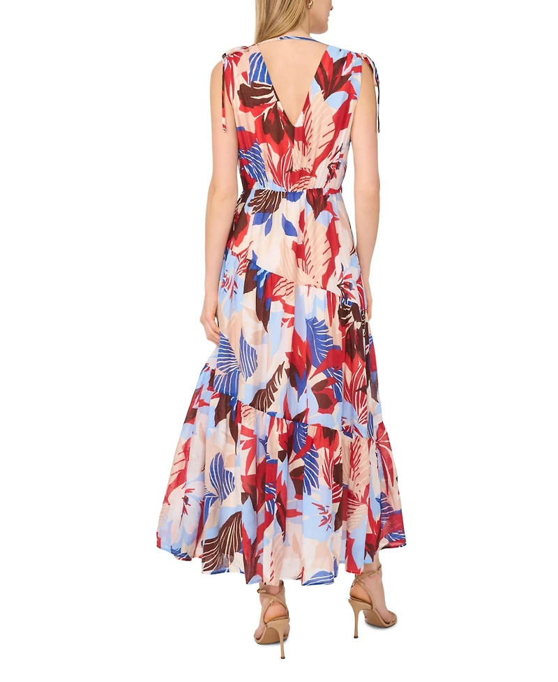 Vince Camuto Women's Printed V-Neck Maxi Dress