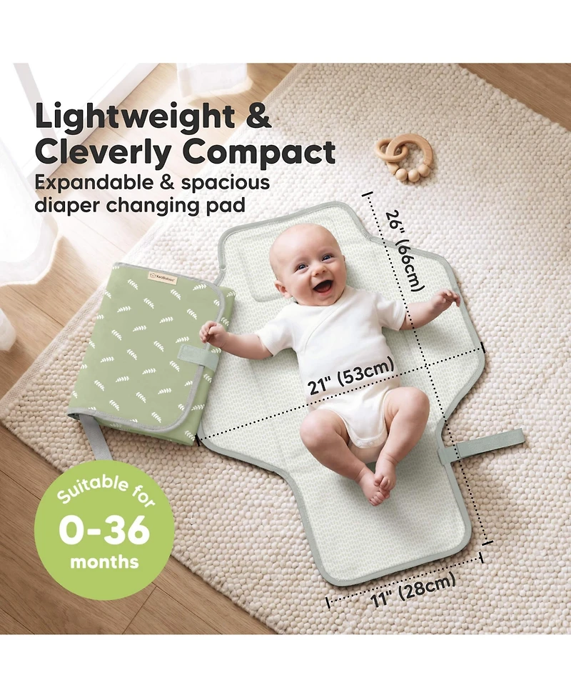KeaBabies Flex Portable Changing Pad for Baby, Travel, Foldable Large Waterproof Baby Diaper Mat Bag