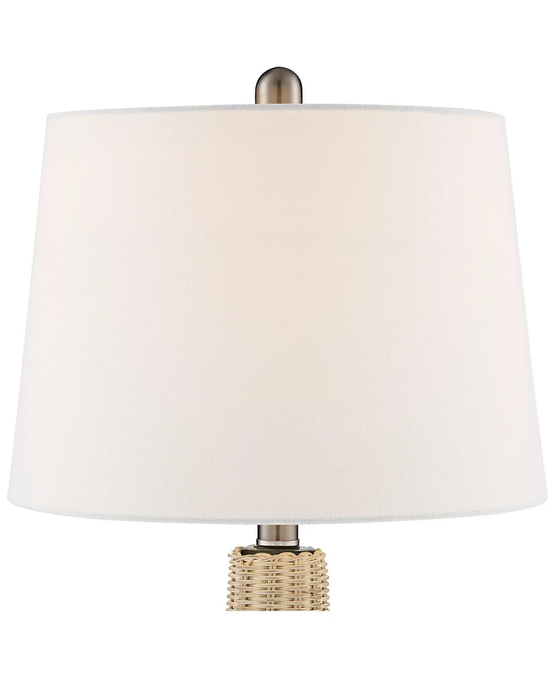 360 Lighting Alana 22 3/4" High Small Modern Coastal Accent Table Lamps Set of 2 Led Night Light Glass Living Room Bedroom