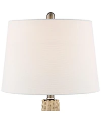 360 Lighting Alana 22 3/4" High Small Modern Coastal Accent Table Lamps Set of 2 Led Night Light Glass Living Room Bedroom