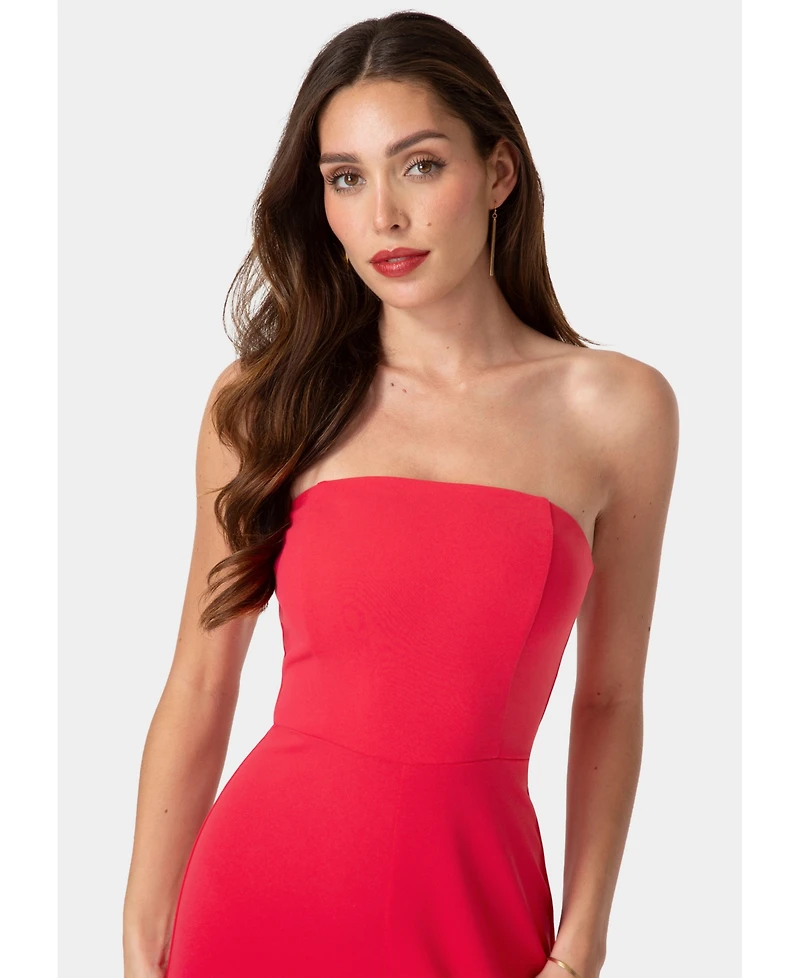 Bebe Women's Strapless A-Line Jumpsuit